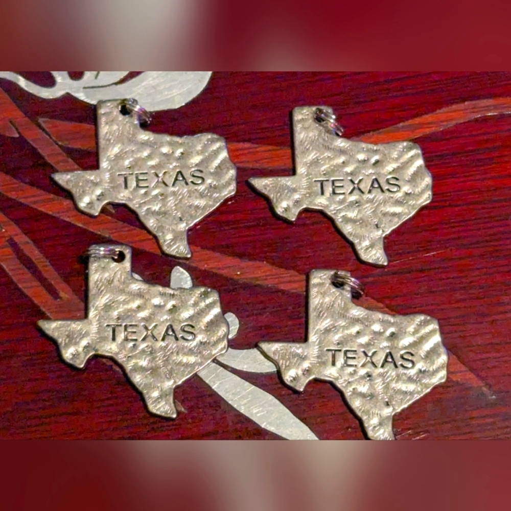 Texas Shaped Silver Charms Earrings Jewelry Notions Set of #4